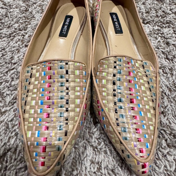 Nine West Shoes - Nine West Beige Woven Flats with Multicolor Accents